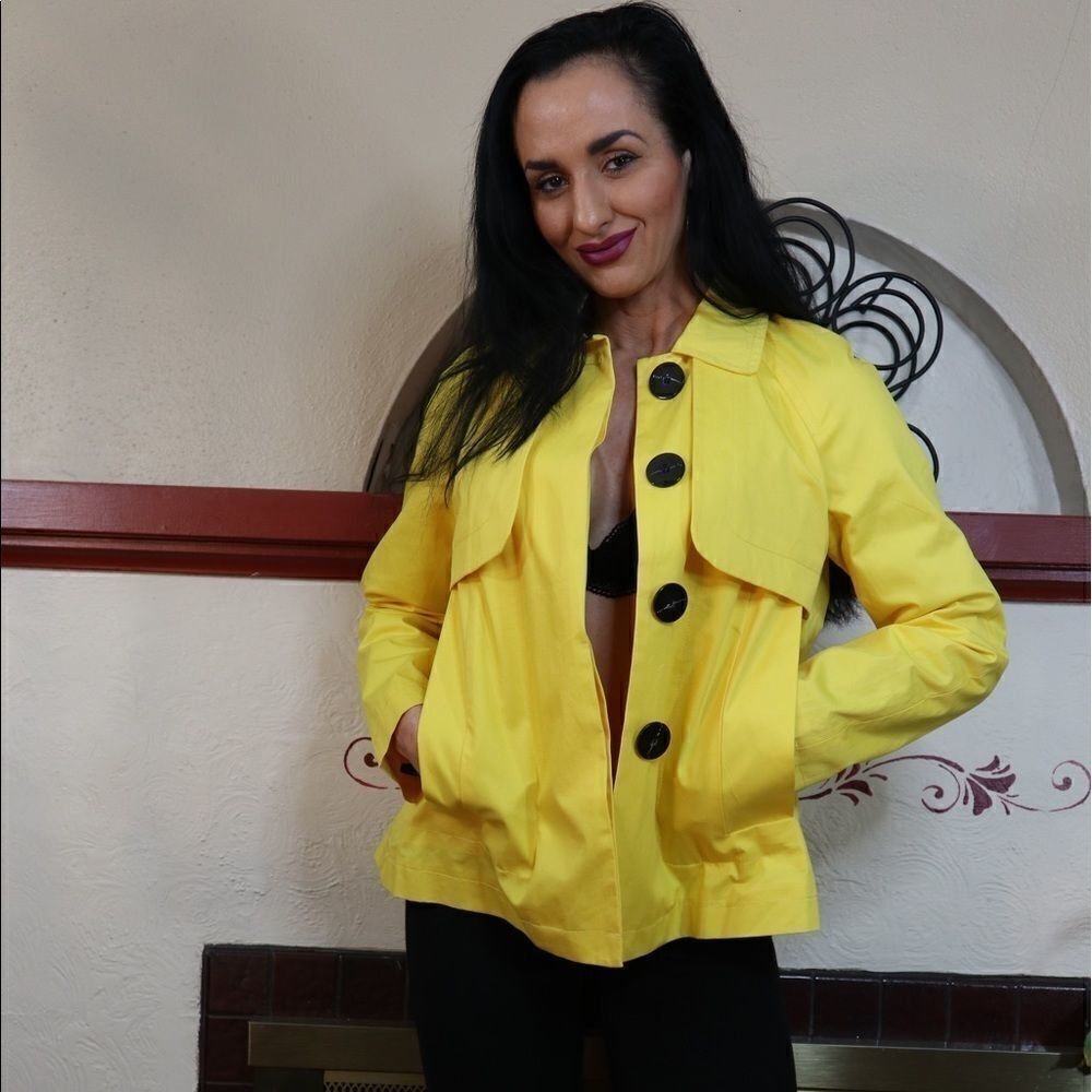 NWT Zara Basic yellow large button jacket - Picture 4 of 8